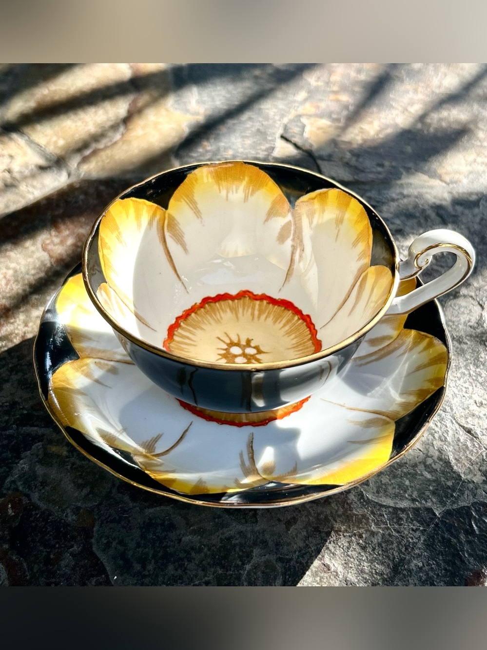 Victoria C & E bone china England “Jonquil” pattern cup and saucer